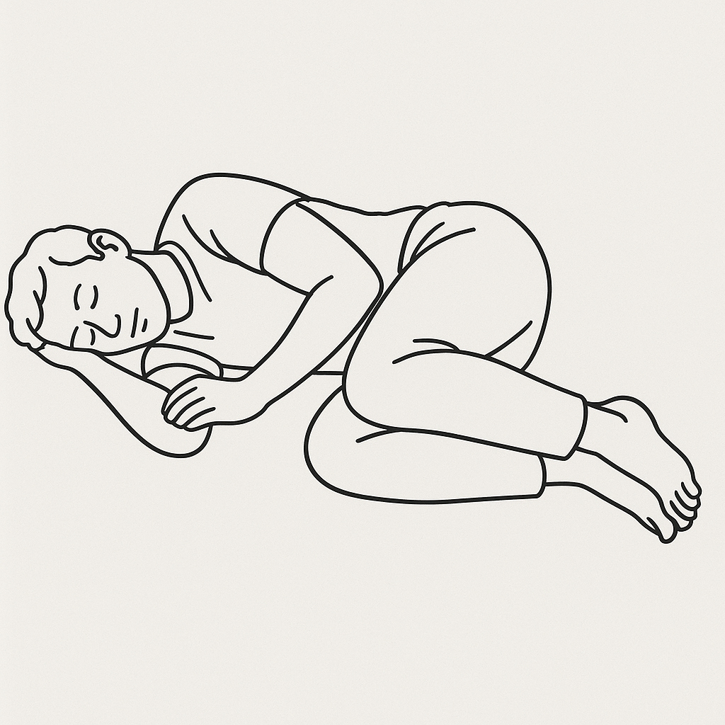 Homme position couchée